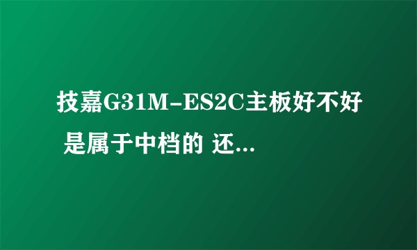 技嘉G31M-ES2C主板好不好 是属于中档的 还是高档的??