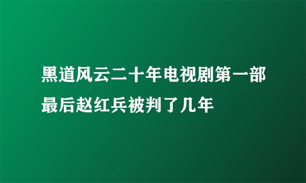 黑道风云二十年电视剧第一部最后赵红兵被判了几年
