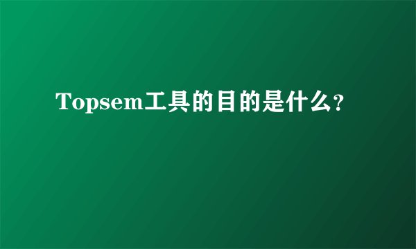 Topsem工具的目的是什么？