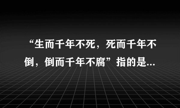 “生而千年不死，死而千年不倒，倒而千年不腐”指的是什么树？