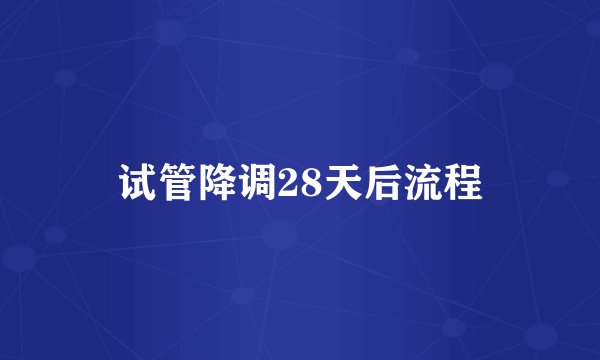 试管降调28天后流程