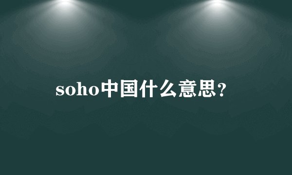 soho中国什么意思？