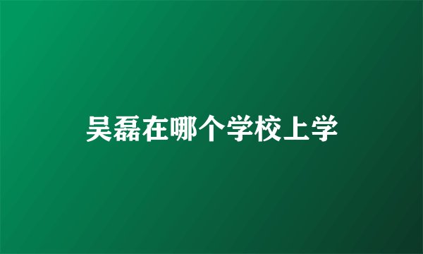 吴磊在哪个学校上学
