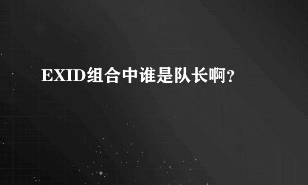 EXID组合中谁是队长啊？