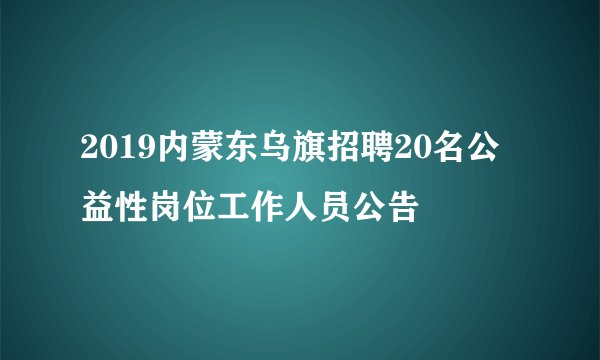 2019内蒙东乌旗招聘20名公益性岗位工作人员公告