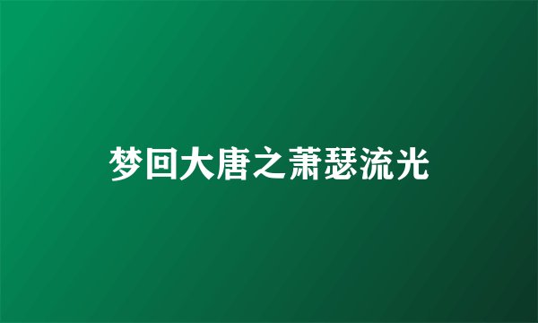 梦回大唐之萧瑟流光