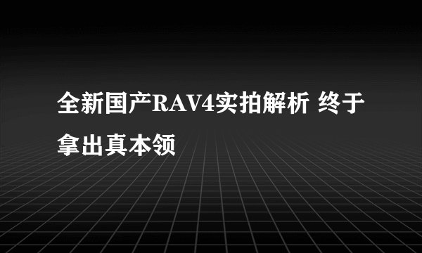 全新国产RAV4实拍解析 终于拿出真本领