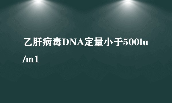 乙肝病毒DNA定量小于500lu/m1