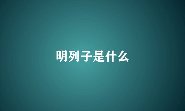 明列子是什么