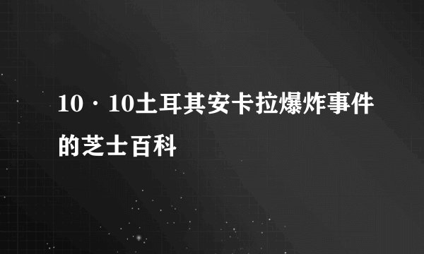 10·10土耳其安卡拉爆炸事件的芝士百科
