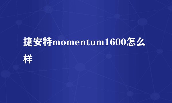 捷安特momentum1600怎么样