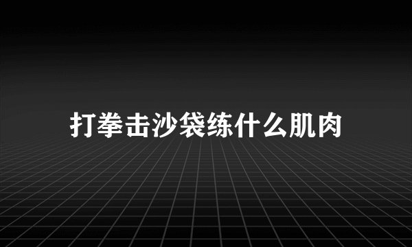 打拳击沙袋练什么肌肉