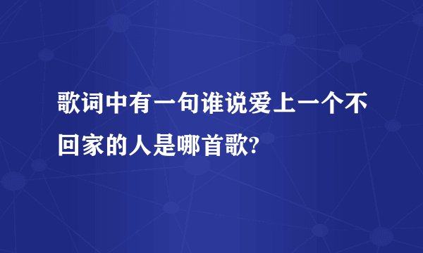 歌词中有一句谁说爱上一个不回家的人是哪首歌?