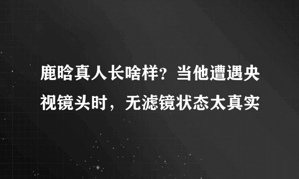 鹿晗真人长啥样？当他遭遇央视镜头时，无滤镜状态太真实