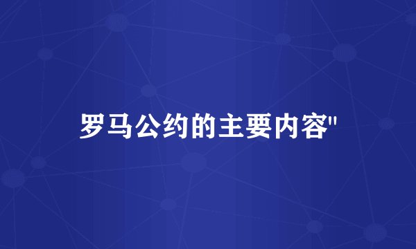 罗马公约的主要内容