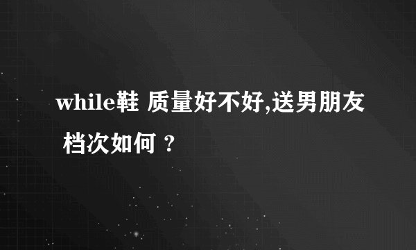 while鞋 质量好不好,送男朋友 档次如何 ?