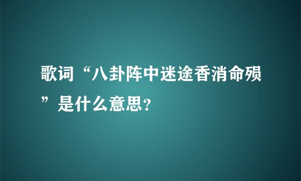 歌词“八卦阵中迷途香消命殒”是什么意思？