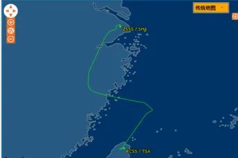 上海至台北的位移是多少？从上海经香港在飞往台北，路程又是多少？