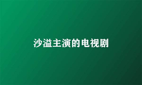 沙溢主演的电视剧