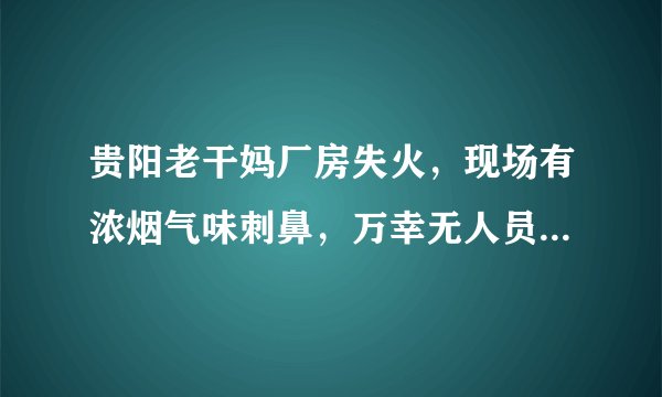 贵阳老干妈厂房失火，现场有浓烟气味刺鼻，万幸无人员伤亡, 你怎么看？