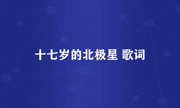十七岁的北极星 歌词