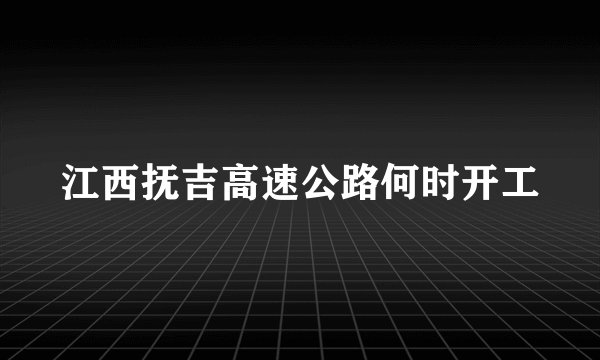 江西抚吉高速公路何时开工