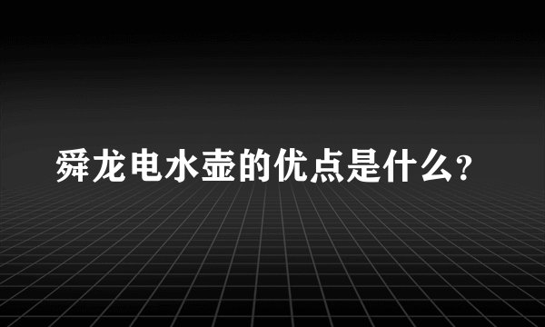 舜龙电水壶的优点是什么？