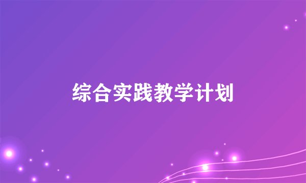 综合实践教学计划