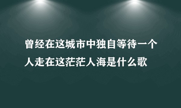 曾经在这城市中独自等待一个人走在这茫茫人海是什么歌