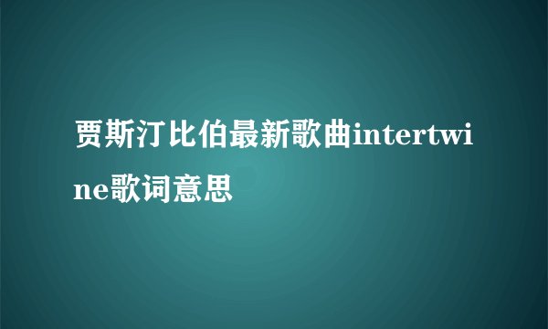 贾斯汀比伯最新歌曲intertwine歌词意思
