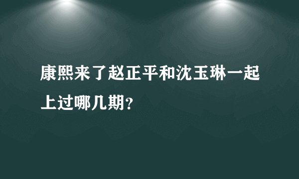 康熙来了赵正平和沈玉琳一起上过哪几期？