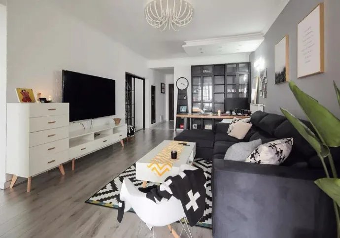 103㎡简约风格三居室装修，用大白墙也能装出好看的新家