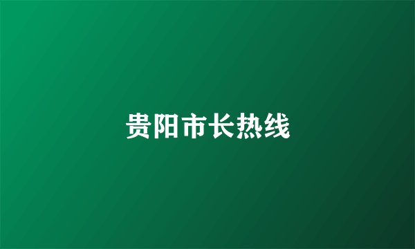 贵阳市长热线