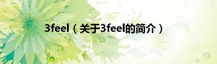 3feel（关于3feel的简介）