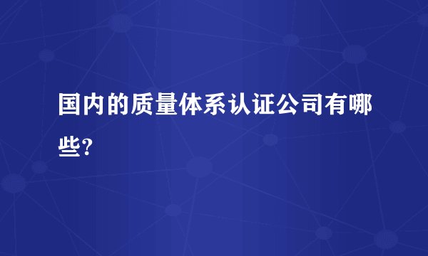国内的质量体系认证公司有哪些?