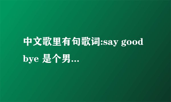 中文歌里有句歌词:say good bye 是个男生唱的抒情歌