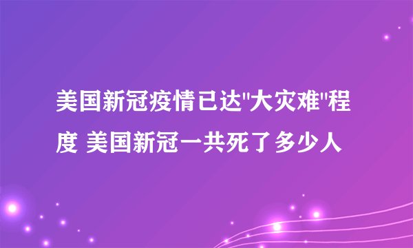 美国新冠疫情已达