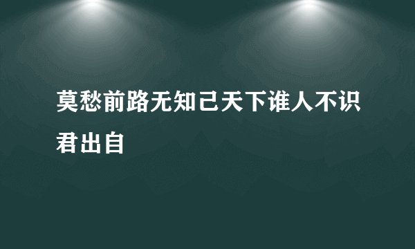 莫愁前路无知己天下谁人不识君出自