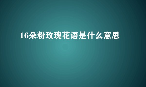 16朵粉玫瑰花语是什么意思