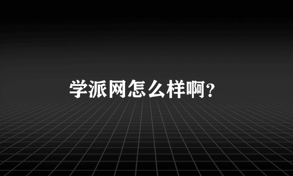 学派网怎么样啊？
