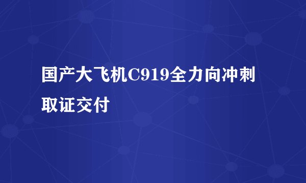 国产大飞机C919全力向冲刺取证交付