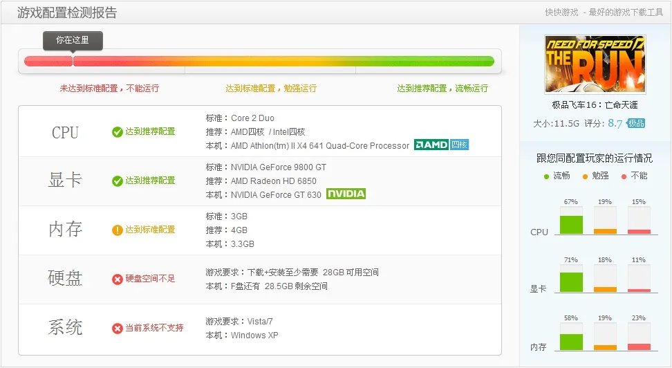 极品飞车16配置要求