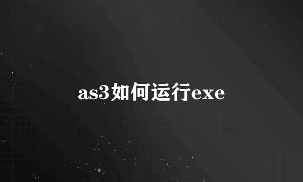as3如何运行exe