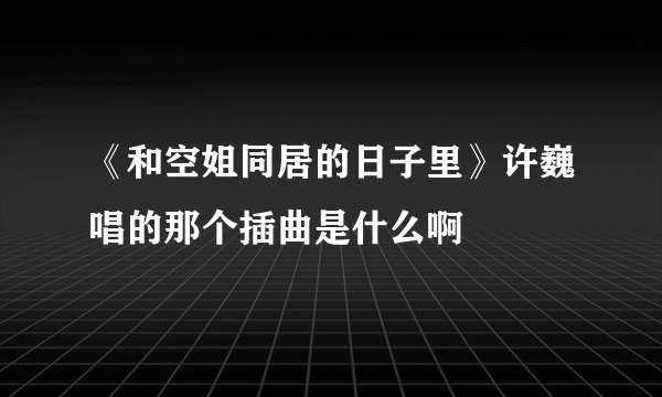 《和空姐同居的日子里》许巍唱的那个插曲是什么啊
