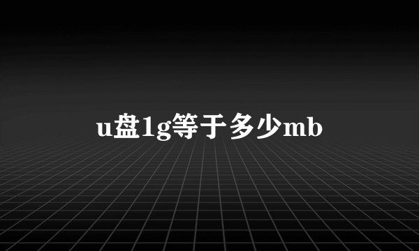 u盘1g等于多少mb