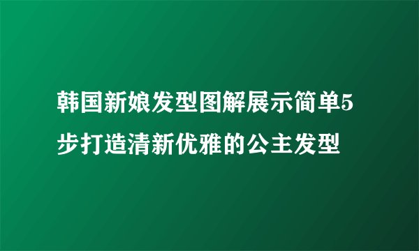 韩国新娘发型图解展示简单5步打造清新优雅的公主发型