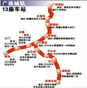 珠海站的广珠城轨沿线车站有哪些？