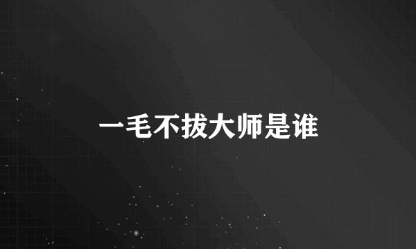 一毛不拔大师是谁