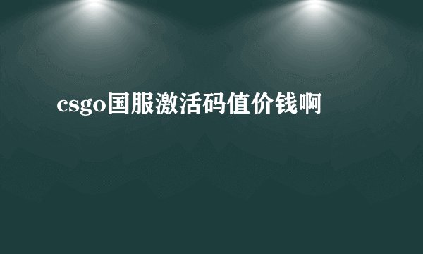 csgo国服激活码值价钱啊