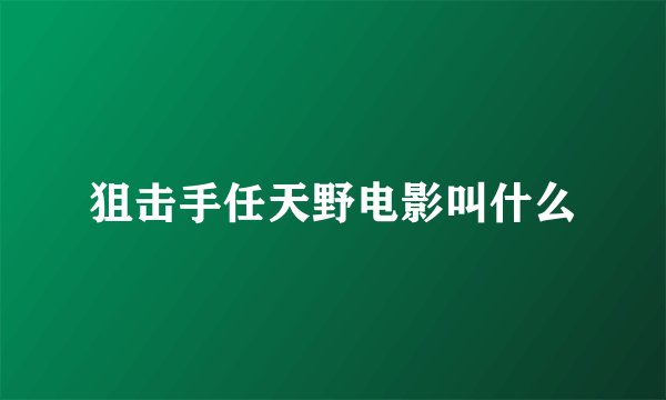 狙击手任天野电影叫什么